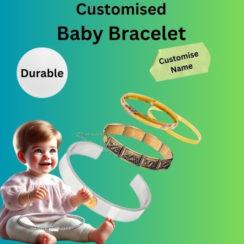 Customised baby bracelet with name engraving options