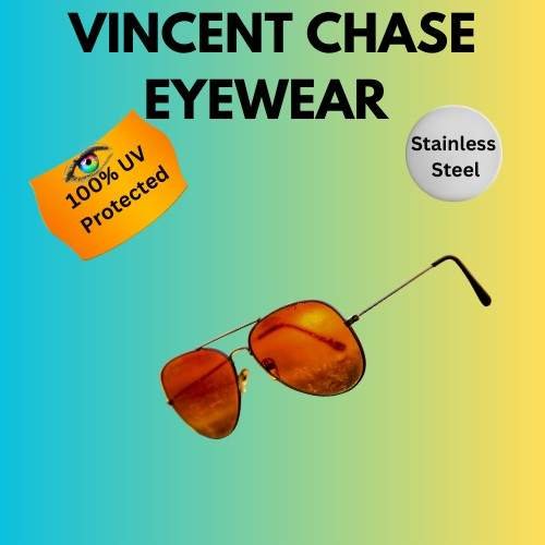 Vincent Chase eyewear with 100% UV protection and stainless steel frame.