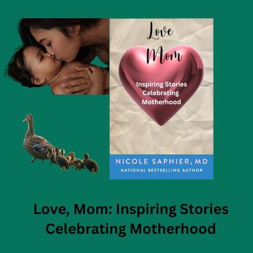 "Love, Mom: Inspiring Stories Celebrating Motherhood" book with cover image.